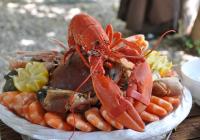 Langoustines rôties, andouille, Pommes de Terre